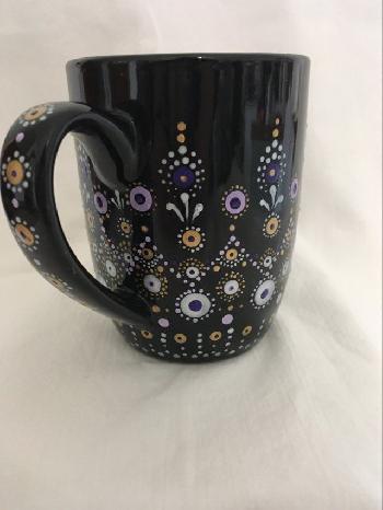 Ketubah Print - Black mug with silver and lavender
